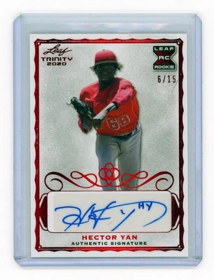 2020 Leaf Trinity - Autographs Red Hector Yan #/15 - Image 1 of 2