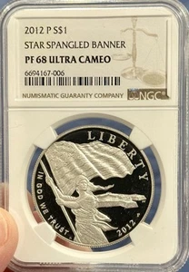 2012-P $1 Star Spangled Banner Commemorative Silver Dollar NGC PF68 - Picture 1 of 3