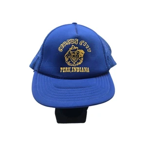Vintage Circus City Peru Indiana Trucker Mütze Snapback OS blau gelb Netz Clown - Bild 1 von 12