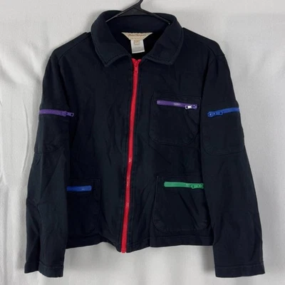 Chaqueta Norm Thompson Mujer Talla S Multicolor Cremalleras Cuello Negro Bolsillos con Cremallera Foto 1 de 4