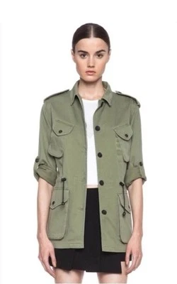 Rag & Bone Ohara Field Cargo Military Jacket Army Green Size 2 - Image 1 of 4
