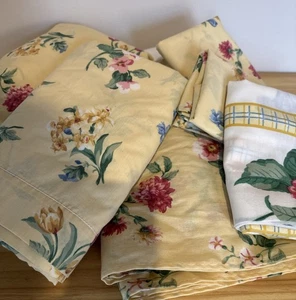Juego completo de sábanas Springmaid de colección de 6 piezas amarillo floral casa de campo verano sin planchar percal - Imagen 1 de 19