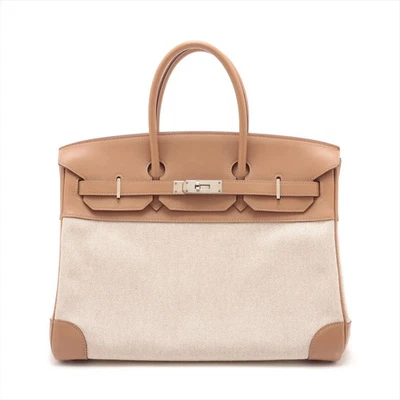 Hermès Birkin 35 Toile H x Veau Swift Beige Silver Metal Fittings □L: 2008 - Image 1 of 4