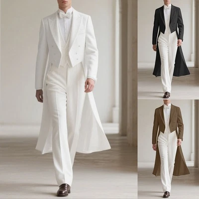 Mens Casual Double Breasted Streetwear Blazer Long Sleeve Irregular Lapel Coat - Image 1 of 4