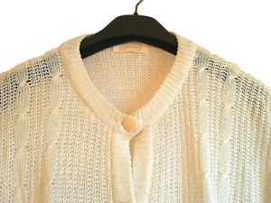 Borbonese Cardigan donna 100% cotone bianco con bottoni e manica lunga.Tg.L - Picture 1 of 9