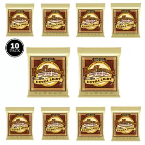 10 SETS Ernie Ball 80/20 Bronze Acoustic Guitar Strings 10-50 EXTRA LIGHT 2006 - Picture 1 of 7