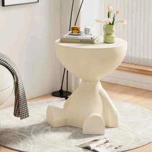 L- Side Table Round Coffee Table Living Room Side Small Table F006 White - Picture 1 of 8