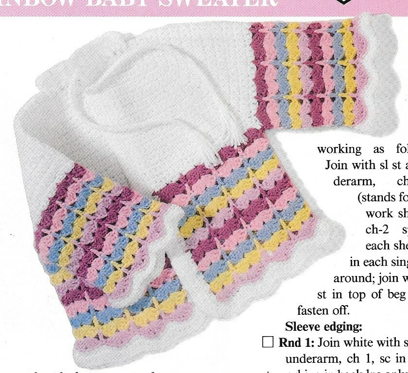 Rainbow Baby Sweater Crochet Pattern  (Sizes 3 months and 6 months) - Image 1 of 1