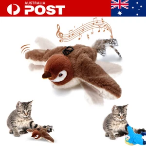 Electronic Interactive Cat Toy Flapping Wings Sparrow Bird Catnip Toys Chirping - Picture 1 of 25