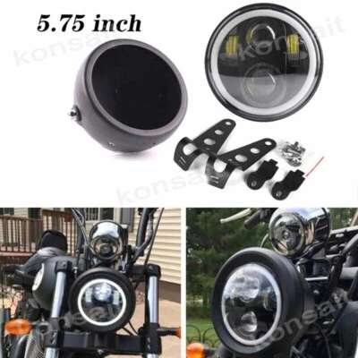5.75" LED Headlight w/Bucket For Honda Shadow ACE Sabre Spirit VLX 600 750 1100 Foto 1 de 4