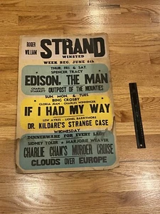 ROGER WILLIAM STRAND THEATER WINSTED, CT -MOVIE POSTER 1940s CROSBY & BARRYMORE - Picture 1 of 13