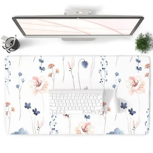 Alfombrilla de ratón grande QIYI para escritorio, alfombrilla de escritorio floral acuarela para computadora para teclado... - Imagen 1 de 7