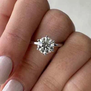 Round Cut Lab Grown 2.50Ct Diamond Wedding Ring IGI Certified 950 Platinum - Picture 1 of 10