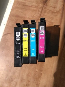 4 Epson 220 Black Cyan Yellow and Magenta empty Ink cartridges - Picture 1 of 3