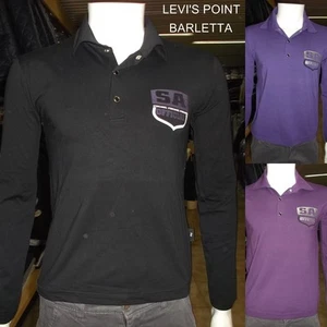 Men's Stretchy Cotton Stretch Long Sleeve Printed Polo Shirt Size M L XL - Picture 1 of 13