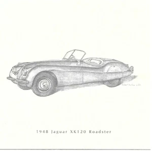 Jaguar Christmas Card Sent to Jaguar Owners XK120 Bob Cato Illustrator - Picture 1 of 2