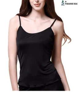 Pure Silk Knitted Women's Camisole Tank Top[US12,Black] - Picture 1 of 1
