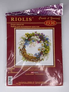 Kreuzstich Set Krone mit Blumen Kirschblüte 1536 Riolis Neu - Bild 1 von 3