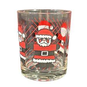 Vintage Luminarc Santa Tumbler Glass Christmas Bar Cocktail - Picture 1 of 24