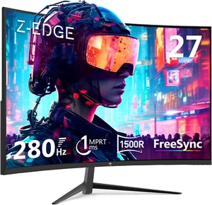 Z-Edge Monitor Gaming Curvo 27'' 280 Hz (DP), 1Ms MPRT, Fhd(1920X1080), Freesync - Foto 1 di 12