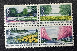 1969US #1365-1368 6c Beautification of America - Block of 4 Mint - Picture 1 of 1