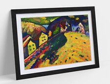 WASSILY KANDINSKY, HOUSES AT MURNAU -FRAMED WALL ART POSTER PRINT 4 SIZES