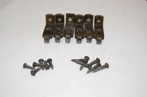 B2   6 Vintage Singer Sewing Cabinet securing Brackets, Screws Cover