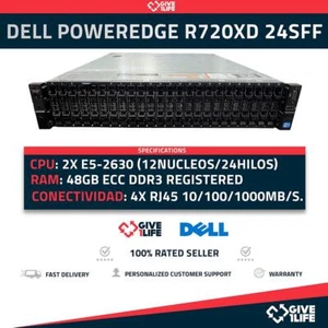 Servidor Rack DELL R720XD 24SFF 2xE5-2630 + 48GB RAM + H710 + 4x1GB LAN - Picture 1 of 9