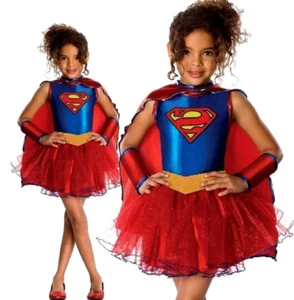 Supergirl TuTu Costume Superhero Girls Marvel Fancy Dress Book Day Outfit - Picture 1 of 3