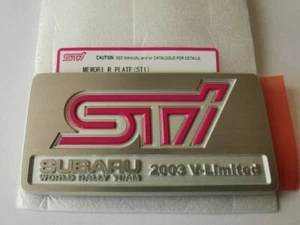 Subaru Impreza STI V Limited WRC rear boot badge emblem plaque Rare OEM JDM - Picture 1 of 1