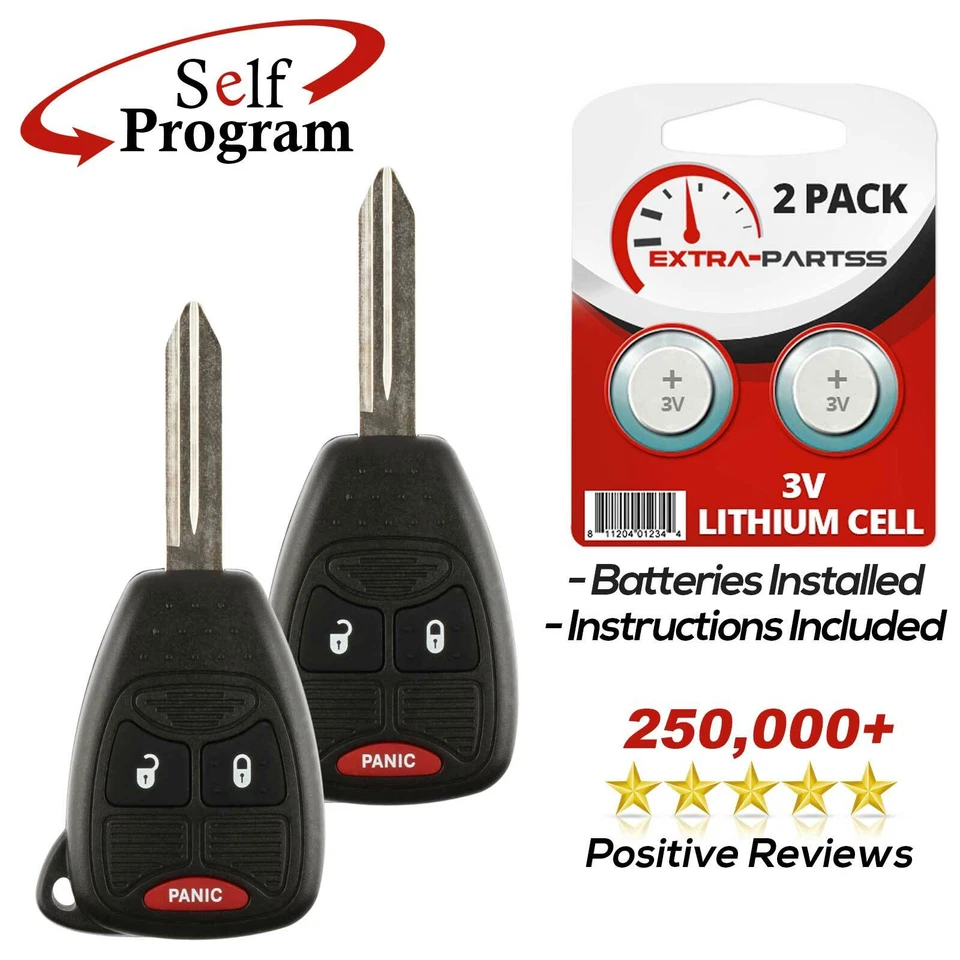 2 For 2006 2007 2008 2009 2010 2011 Jeep Wrangler Keyless Entry Key Car Remote - Image 1 of 4