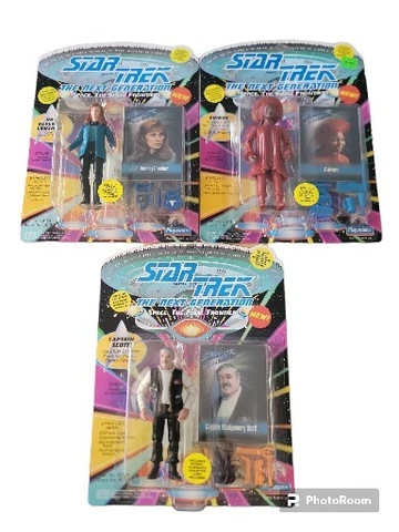 3 Playmates 1993 Star Trek Next Generation Scott Guinan & Crusher Figures SEALED Cover