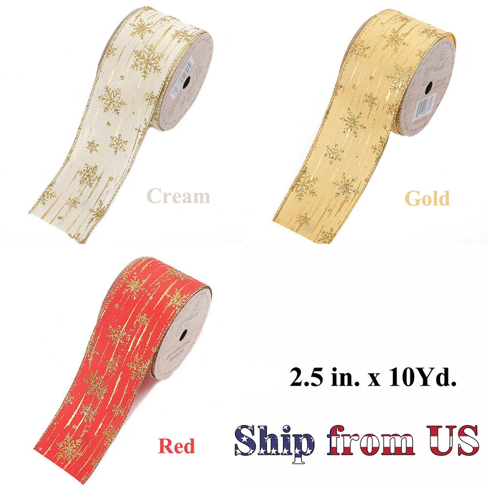 Cinta de regalo de fiesta envoltura decoración de boda organza brillo - 10 pies x 2,5 pulgadas Foto 1 de 1