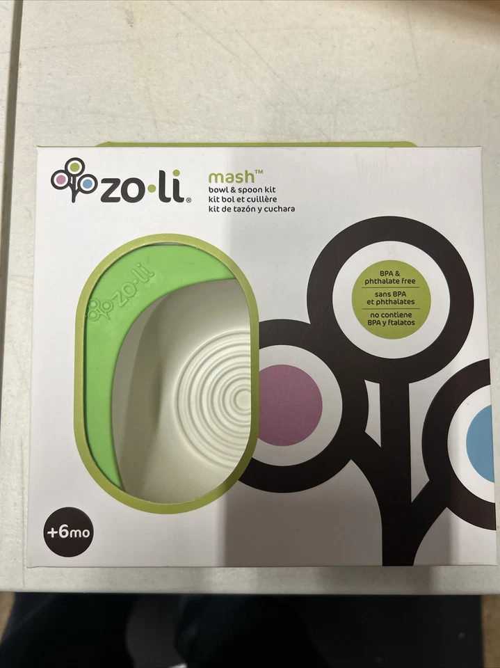 Zoli puré cuenco y cuchara niños bebé cuenco verde Zo•li Foto 1 de 4