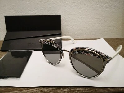 NOVO ÓCULOS DE SOL DIOROFFSET1 0W6Q, rosa preto tweed branco/prata espelho - Imagem 1 de 4