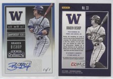 2015 Contenders College Championship Ticket 1/1 Braden Bishop (Blue Ink) Auto