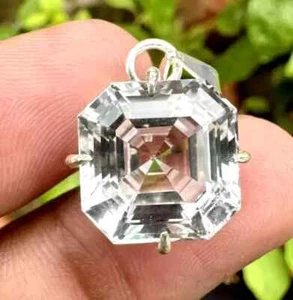 Natürlich 20 Karat Ceylon Weißer Saphir Asscher Schnitt Agl Zertifiziert Lose - Bild 1 von 8