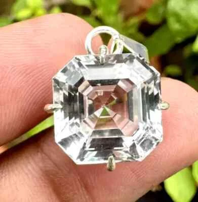 Natürlich 20 Karat Ceylon Weißer Saphir Asscher Schnitt Agl Zertifiziert Lose - Bild 1 von 4