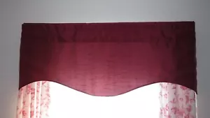 Set of 2 Country Curtains Brand Red Burgundy Cranberry Scalloped Lined Valances - Picture 1 of 6