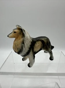 Estatuilla canina pintada de cerámica de perro Collie Lassie de pie vintage de Japón - Imagen 1 de 9