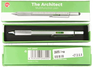 Balvi Multifunktionsstift The Architect Aluminium silber 5 in 1 Lineal Touchpen - Bild 1 von 5