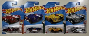 NEW 2024 Hot Wheels K CASE Shelby Cobra 427 S/C BLUE,YELLOW, RED & CHROME LOT 4 - Picture 1 of 2