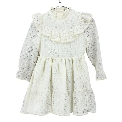 Vintage SEARS Girls Lace Dress Off White Lined Size 7 S445 - Image 1 of 4