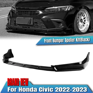 3x Front Bumper Spoiler Lip Sport For Honda Civic 11th 2022-2024 Black YOFER ch - Picture 1 of 24