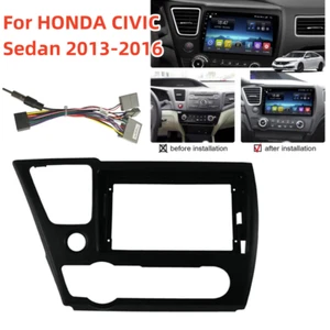 Para HONDA CIVIC Sedán 2013-2016 9 pulgadas Radio Coche Fascia Panel Estéreo Cuadro de tablero - Imagen 1 de 12