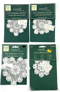 Annie's Victorian Deckchen Rose rund und Herzform 100% Baumwolle Handarbeit - Bild 1 von 2