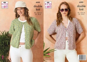 King Cole Damen Strickmuster Doppelstrick Kurzarm Strickjacken 6302 - Bild 1 von 4