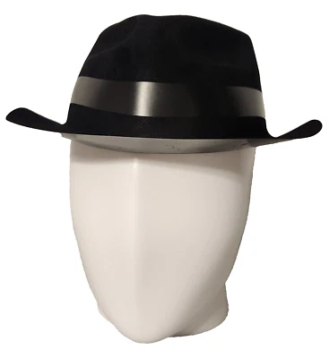 Paquete de 5 divertidos sombreros de fiesta negros Fedora fiesta de gángster clásico disfraz de mafioso Foto 1 de 4