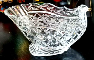 WATERFORD Crystal Sleigh Christmas Centerpiece Bowl Clear Glass 10x6x6 - Picture 1 of 12