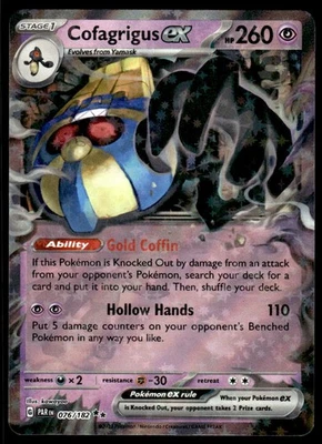 Pokemon TCG SV04: Paradox Rift #076/182 Cofagrigus ex NM - Image 1 of 2